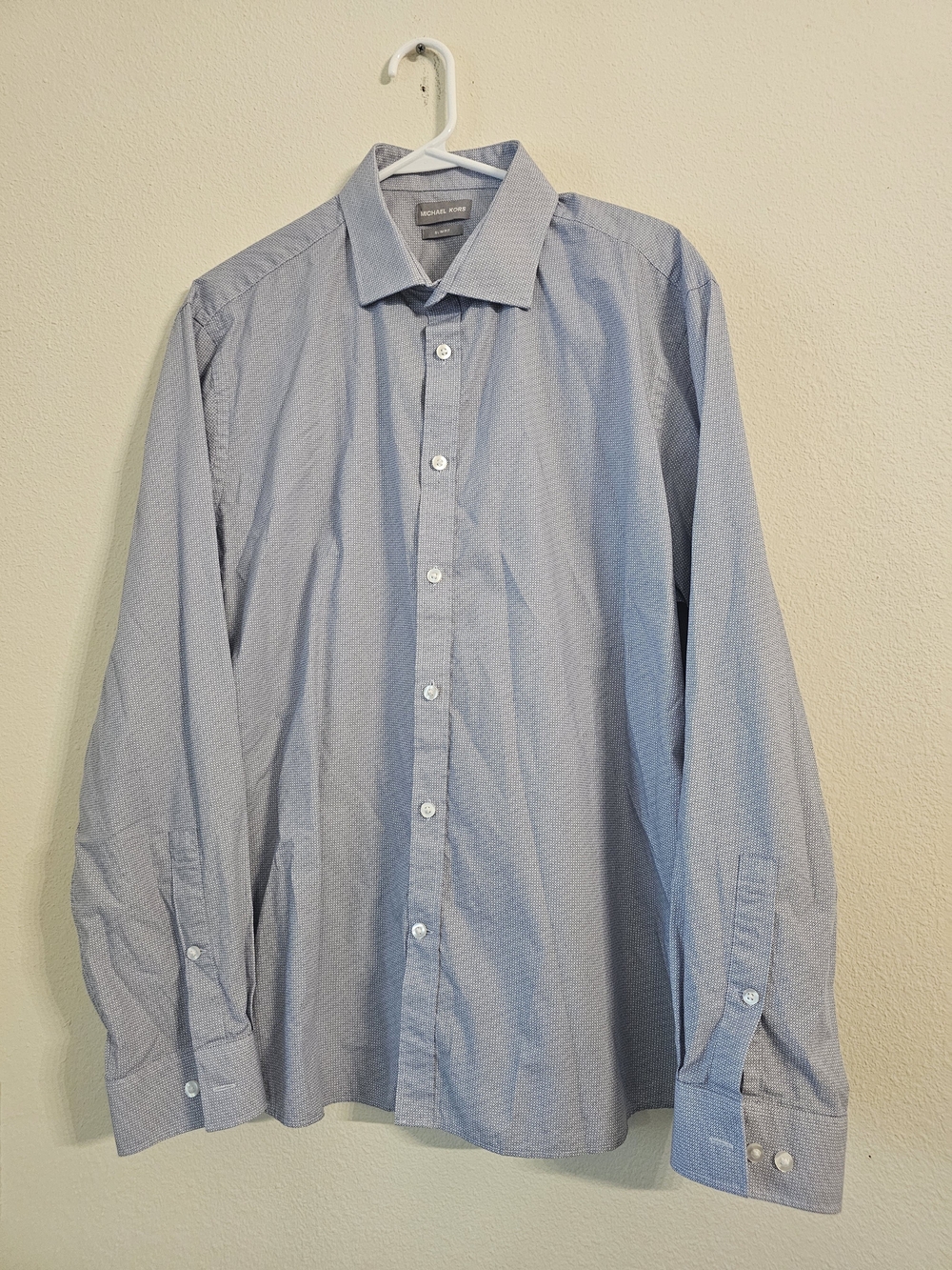 Michael Kors Light Blue Micro-Pattern Dress Shirt